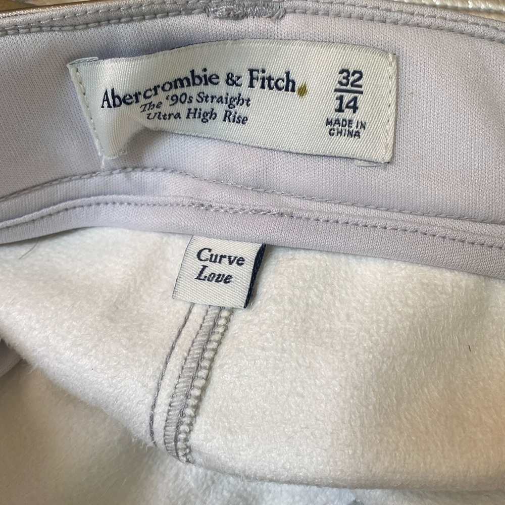 Abercrombie & Fitch Silver Curve Love Vegan Leather 90’s Straight Pant 32 / 14 - Picture 12 of 12
